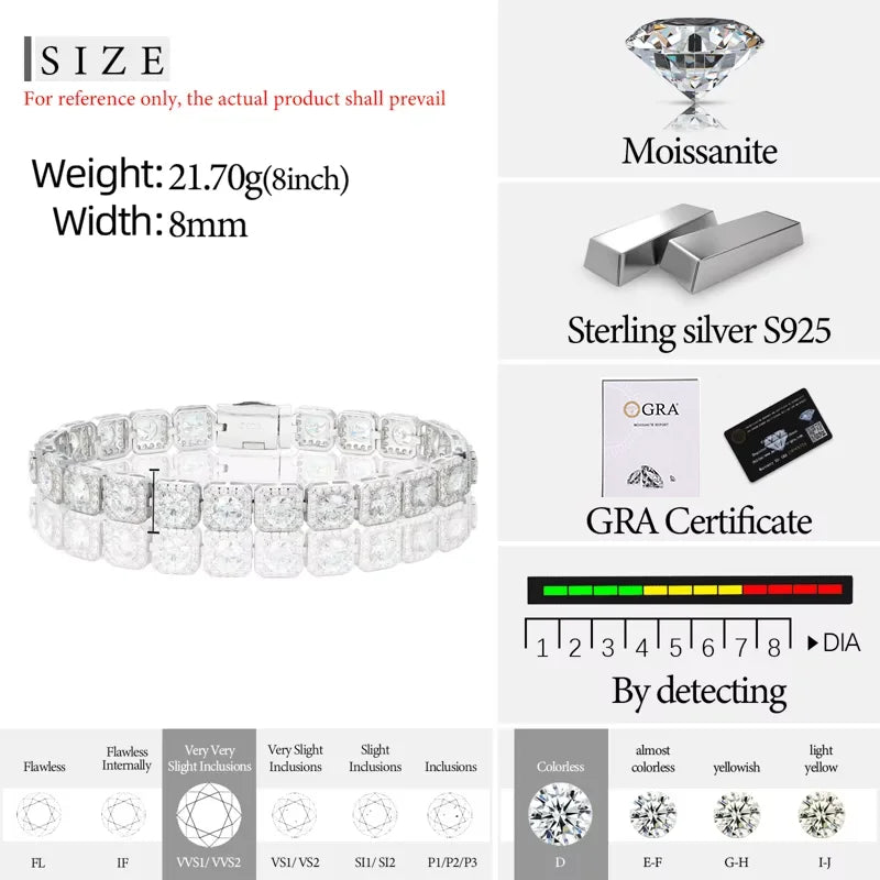 8mm Iced Out Square Tennis Bracelet, image 7