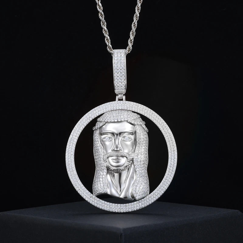 Iced Out Jesus Medallion Pendant for Men, image 6