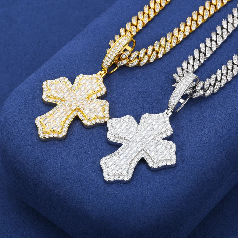 Iced Out Cross Pendant Necklace for Men, image 5