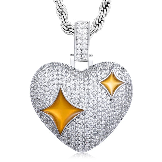 Iced Out Heart Pendant for Men