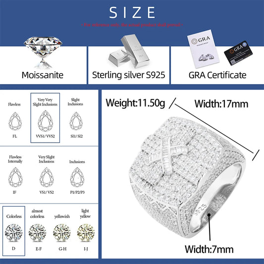Iced Out Cross Band Ring for Men, image 3