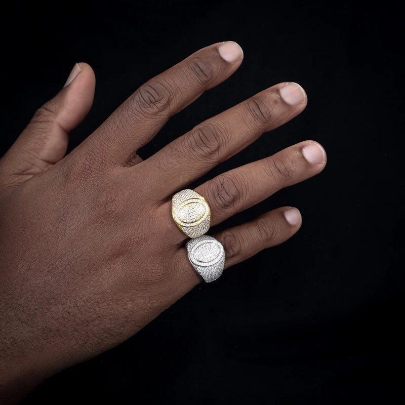 Iced Out Cross Signet Ring for Men, image 5