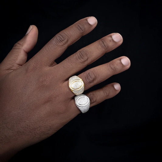 Iced Out Cross Signet Ring for Men, image 5