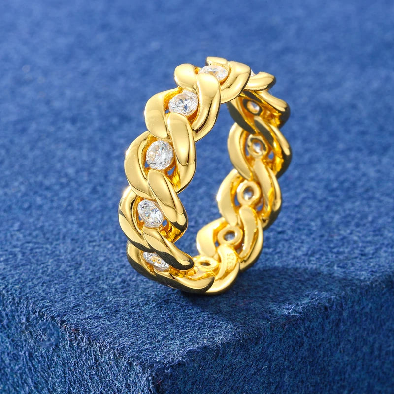 Iced Out Cuban Link Ring for Men, image 7