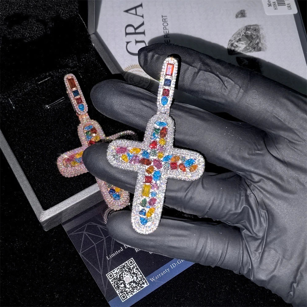 Round Cut Cross Pendant for Men, image 5