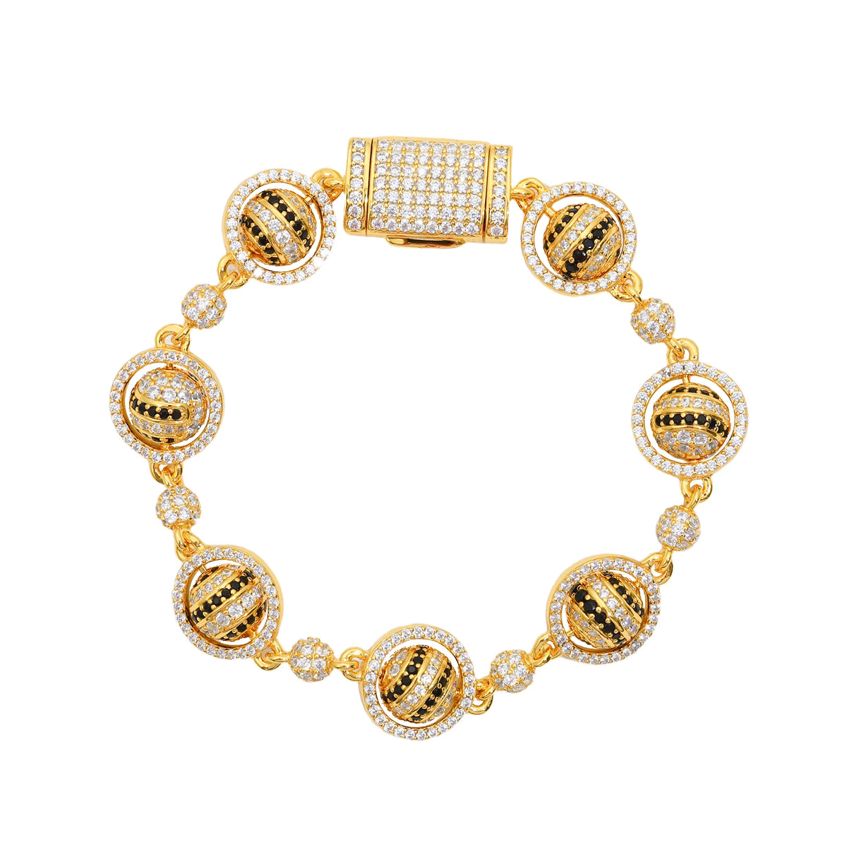 Iced Out Ball Link Bracelet for Men, image 8
