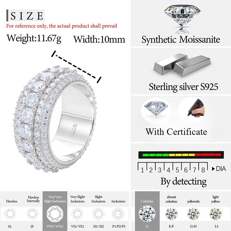 Iced Out Wide Pave Band Ring, image 5