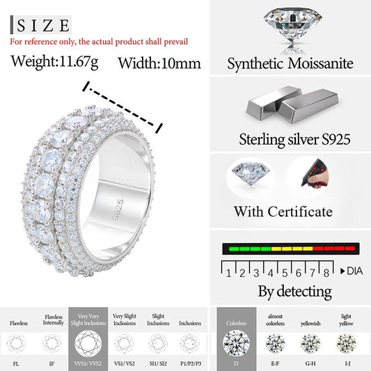 Iced Out Wide Pave Band Ring, image 5