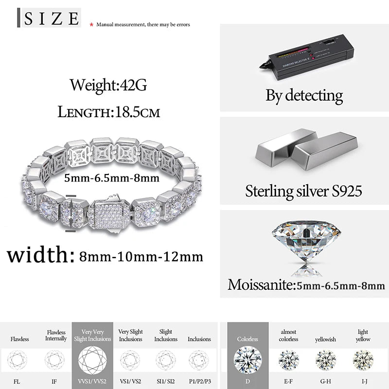 Moissanite Link Bracelet for Men, image 5