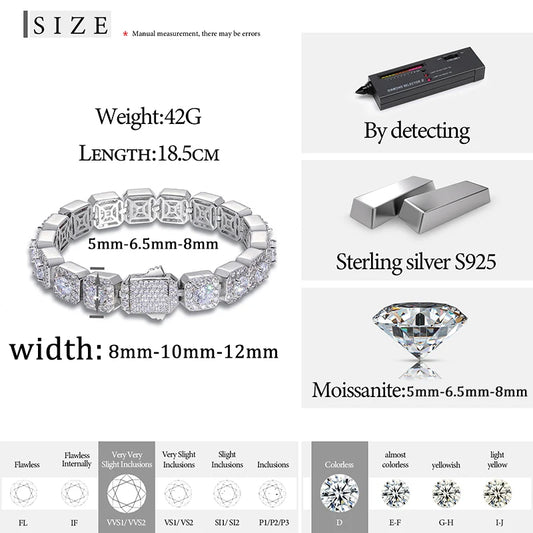 Moissanite Link Bracelet for Men, image 5