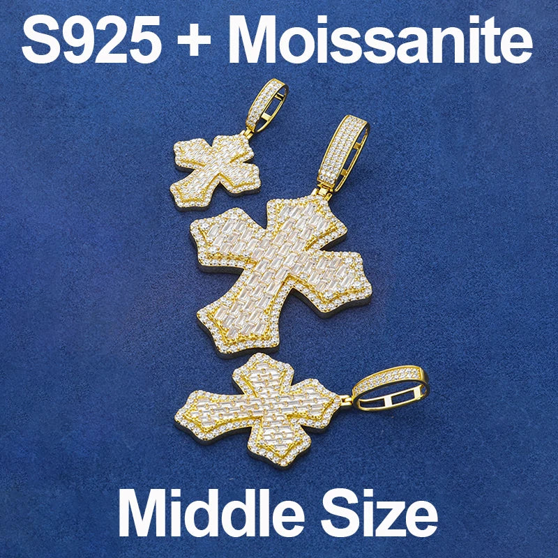 Iced Out Cross Pendant Necklace for Men, image 8