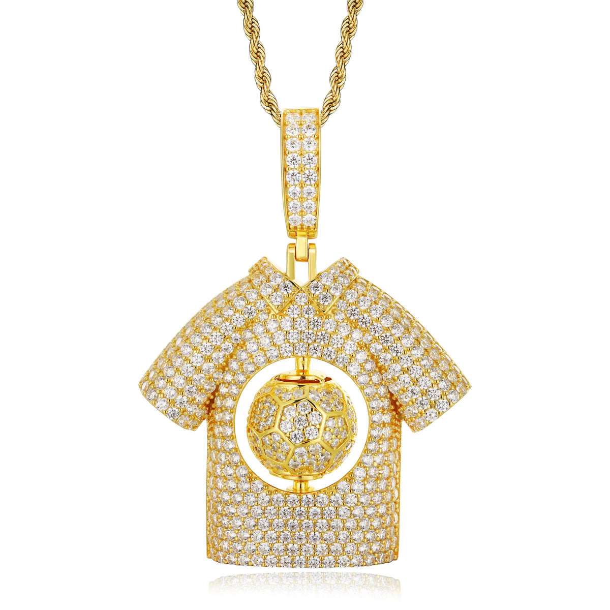 Iced Out Moissanite Football Jersey Pendant Necklace for Men, image 8