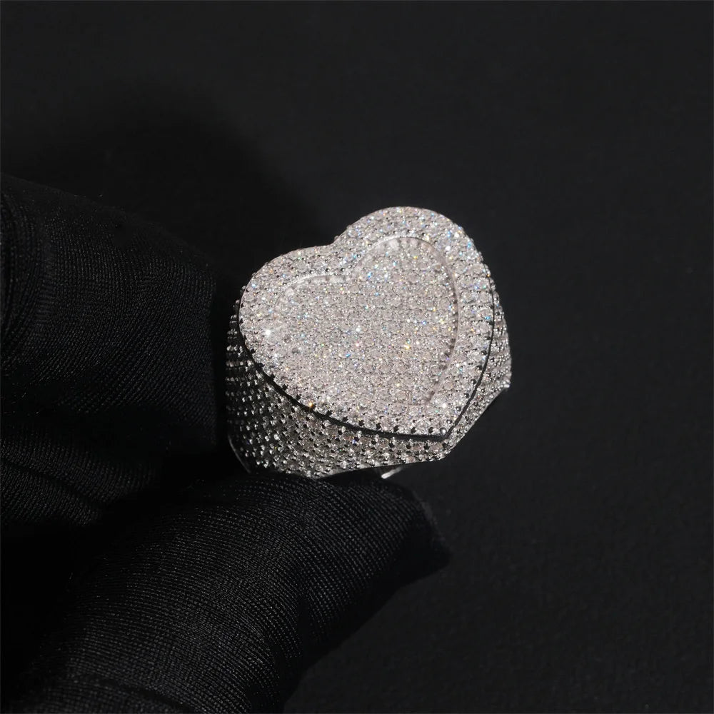Pave Heart Ring for Men, image 6