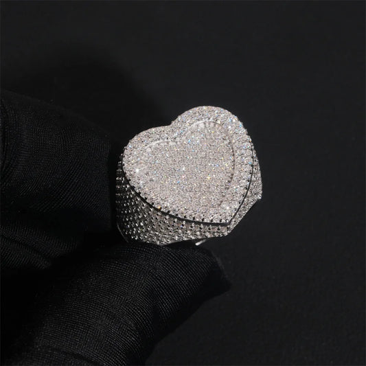 Pave Heart Ring for Men, image 6