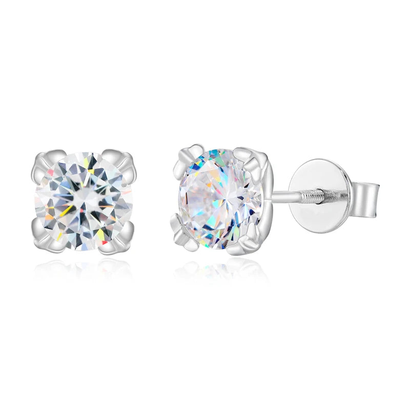 Iced Out Moissanite Iris Prong Stud Earrings for Men, image 2