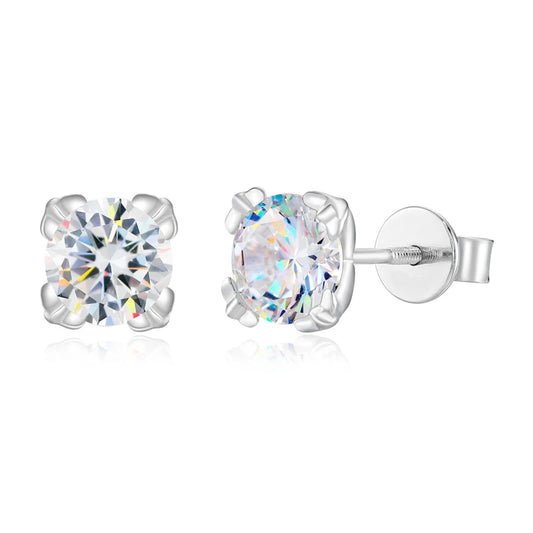 Iced Out Moissanite Iris Prong Stud Earrings for Men, image 2