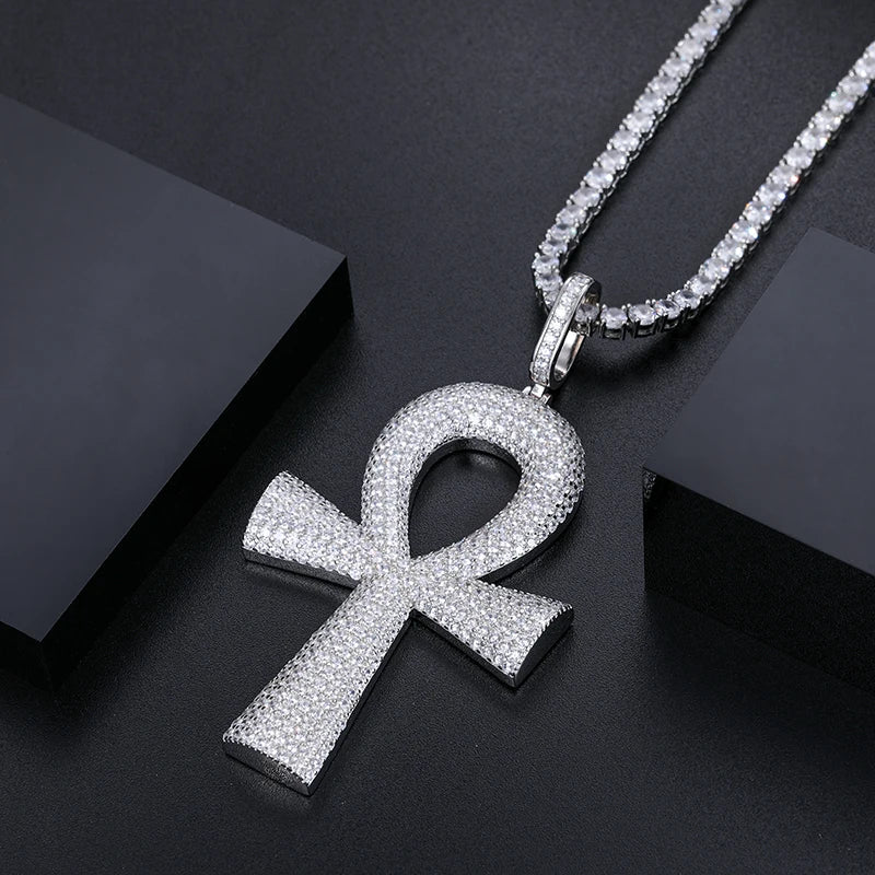 Iced Out Ankh Pendant for Men, image 6
