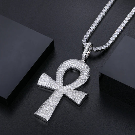 Iced Out Ankh Pendant for Men, image 6