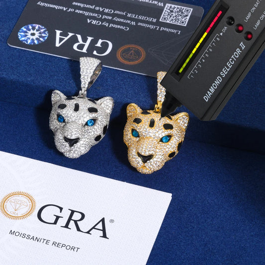 Iced Out Leopard Head Pendant for Men, image 4