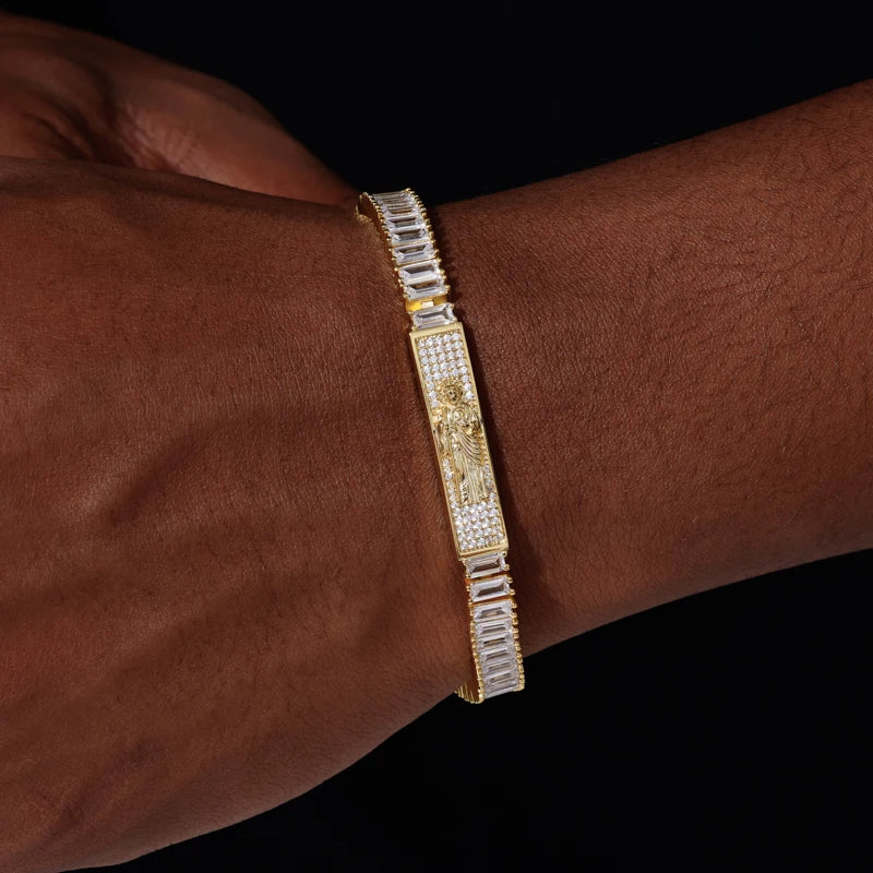 Iced Out Baguette Tennis Bracelet for Men, image 7