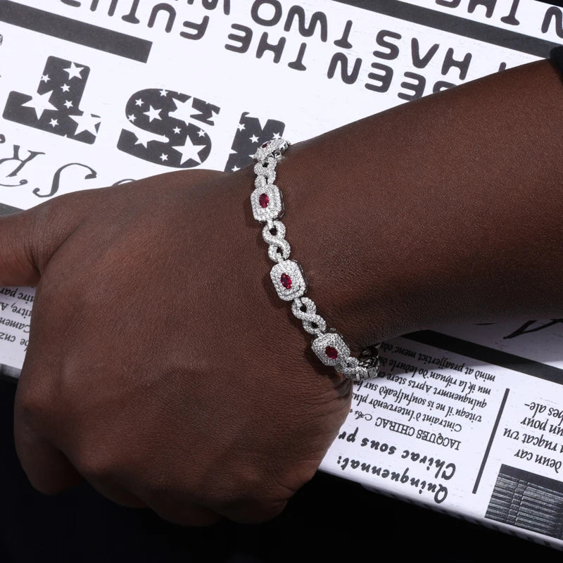Iced Out Sugar Cube Link Bracelet for Men, image 6