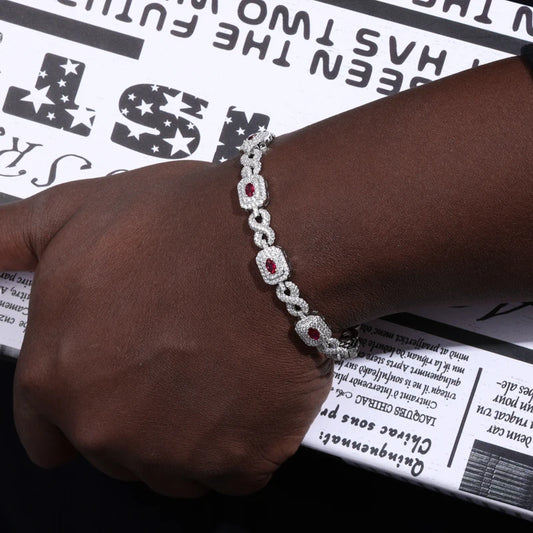 Iced Out Sugar Cube Link Bracelet for Men, image 6