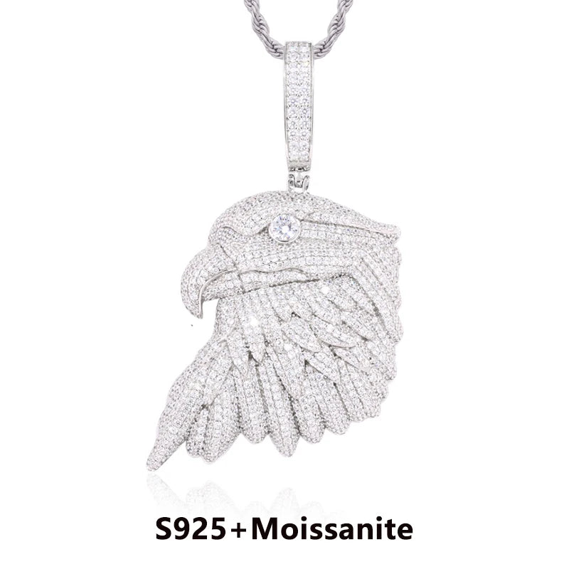 Iced Out Bald Eagle Pendant Necklace for Men, image 2