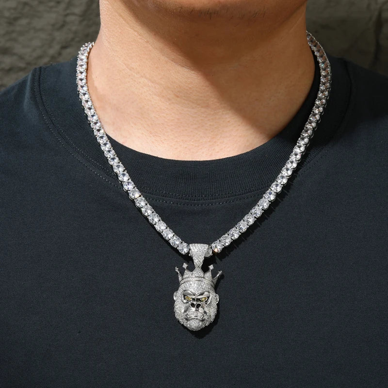 Iced Out Animal Head Pendant for Men, image 6