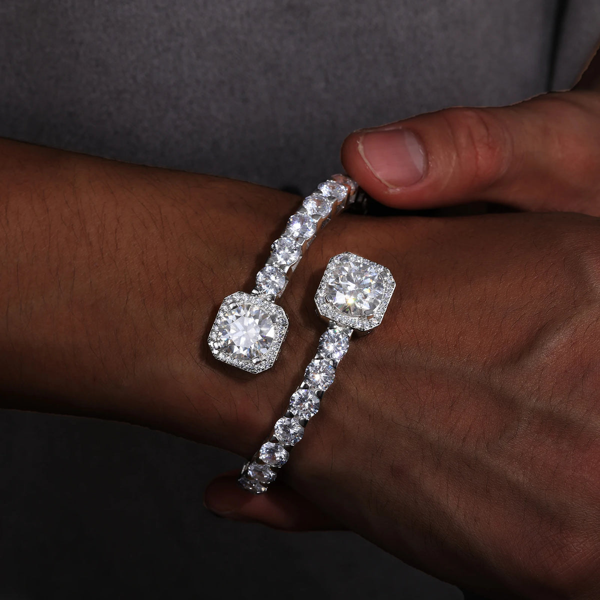 Iced Out Bangle or Tennis Bracelet for Men, image 7