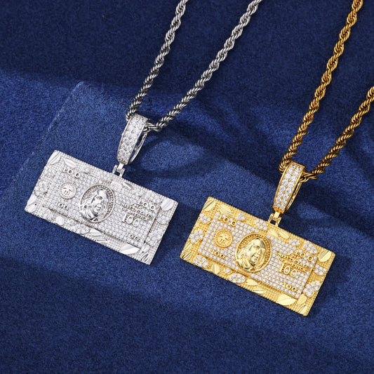 Iced Out Dollar Bill Pendant for Men, image 5