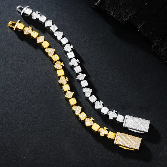 Iced Out Poker Dice Link Bracelet for Men, image 5