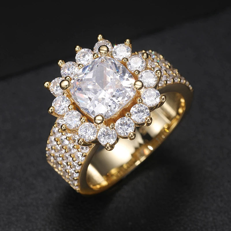 Iced Out Moissanite Flower Ring, image 8