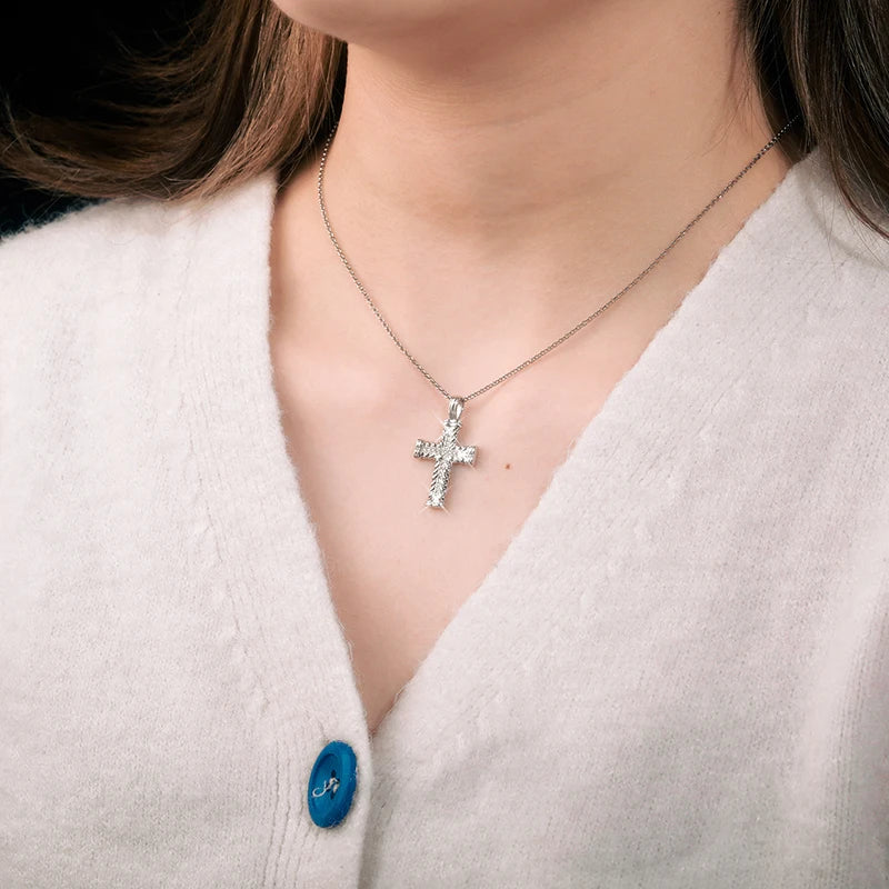 Moissanite Cross Pendant Necklace, image 7