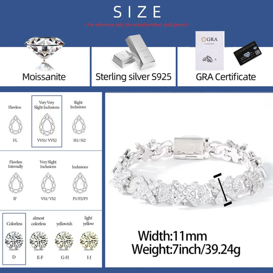 Iced Out Cross Link Bracelet for Men, image 3