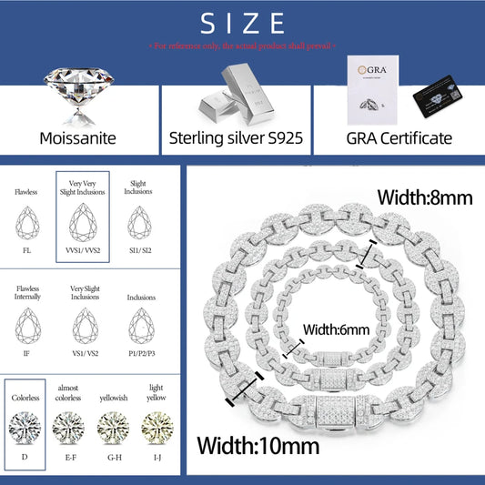6mm to 10mm Moissanite Mariner Link Bracelet, image 3