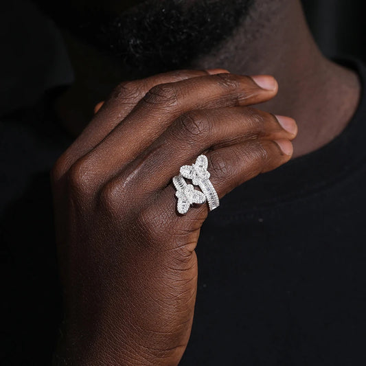 Iced Out Moissanite Butterfly Ring, image 3