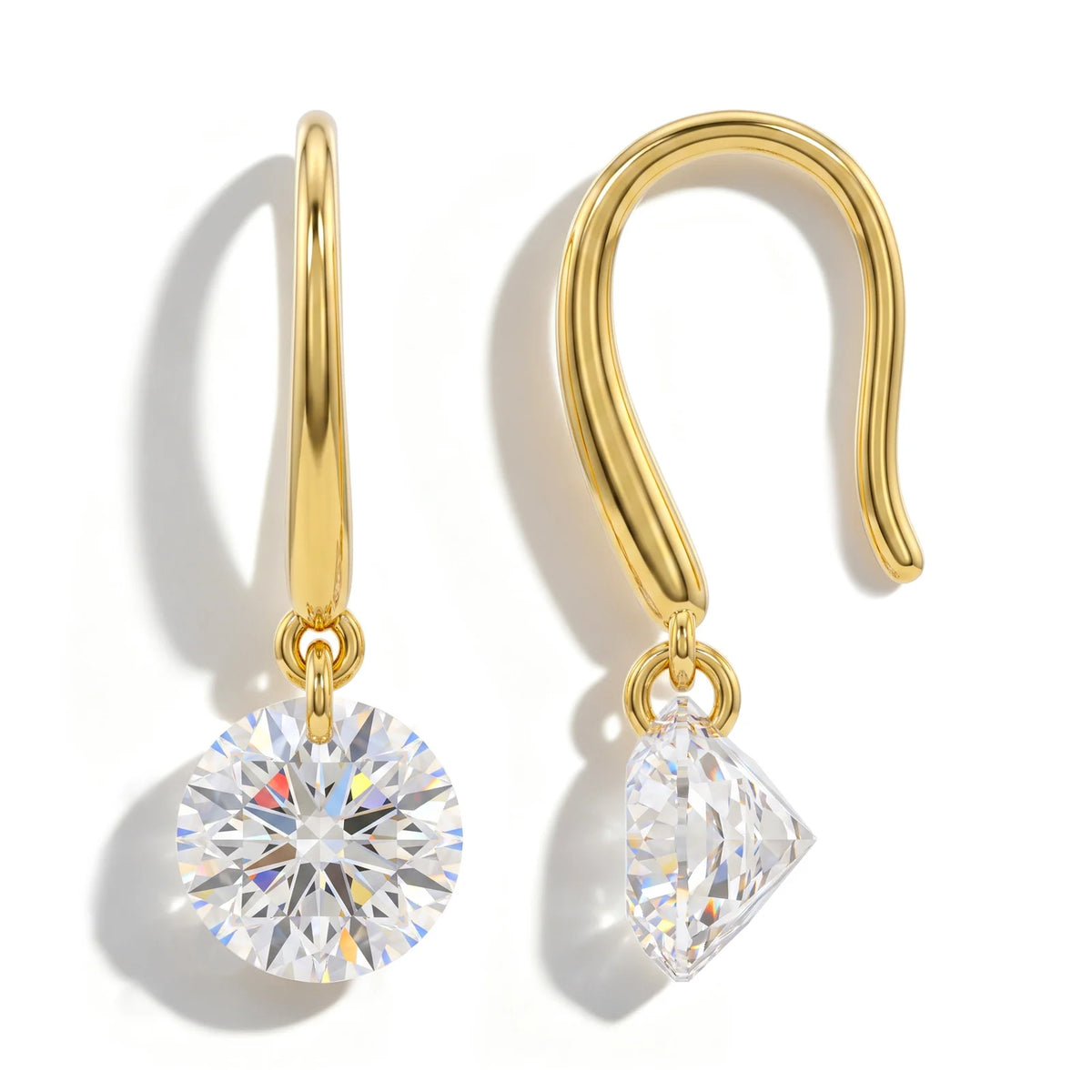 Moissanite U-Shaped Drop Hoop Earrings, image 7