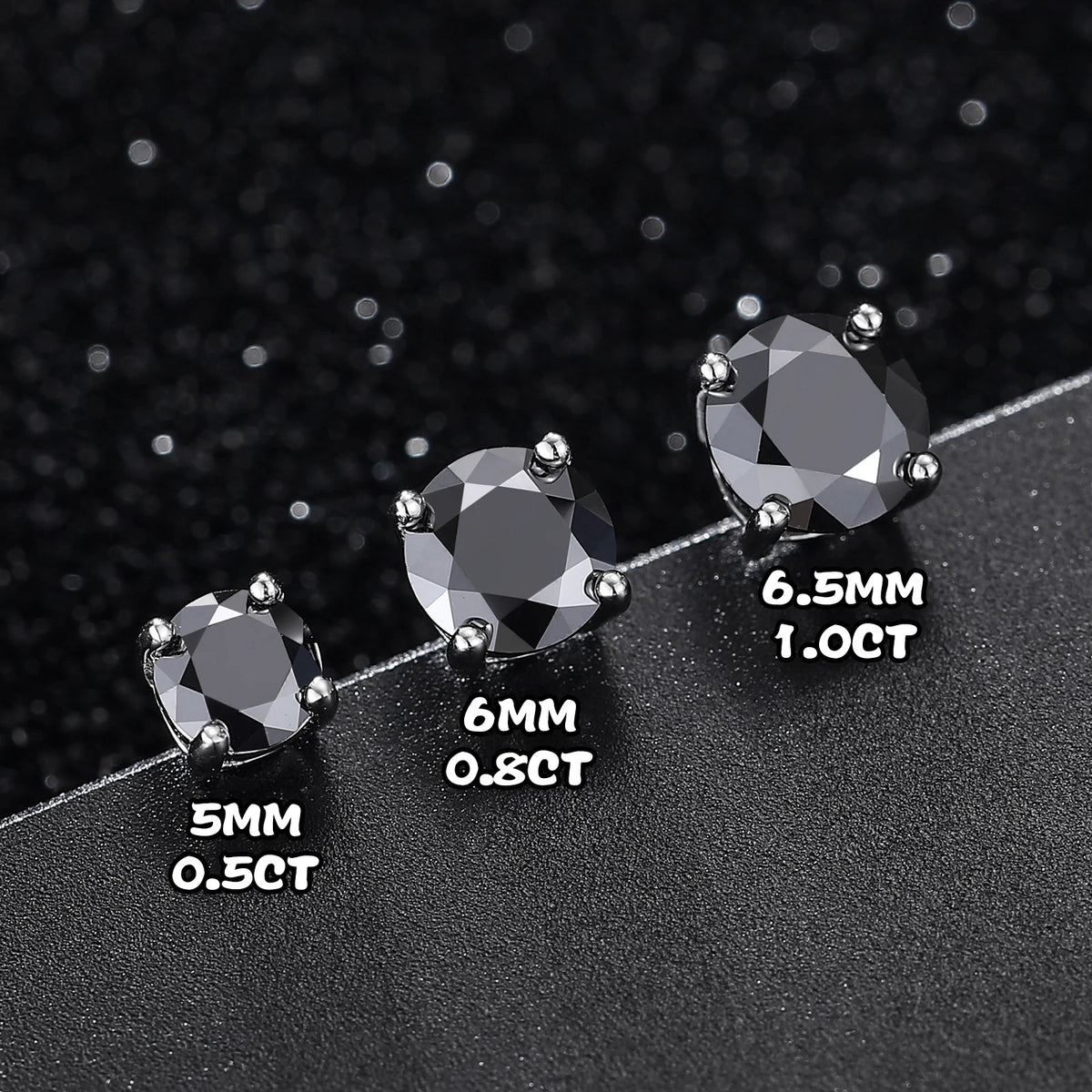 Round Cut Moissanite Stud Earrings, image 4