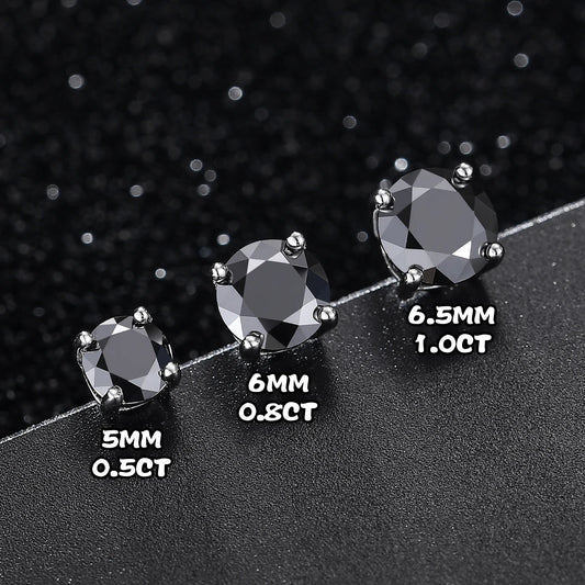 Round Cut Moissanite Stud Earrings, image 4