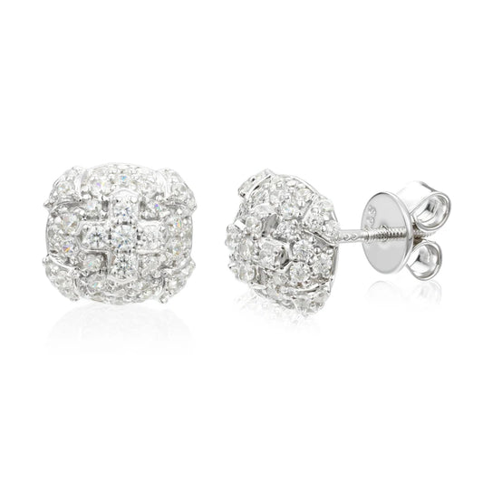Iced Out Moissanite Cross Stud Earrings for Men, image 2