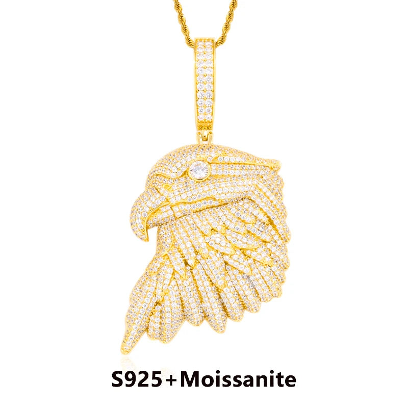 Iced Out Bald Eagle Pendant Necklace for Men, image 10