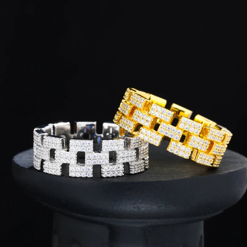 8mm Moissanite Cuban Link Ring for Men, image 4