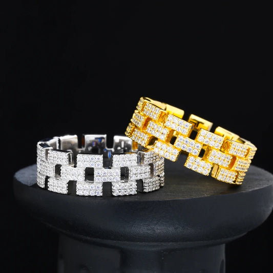 8mm Moissanite Cuban Link Ring for Men, image 4