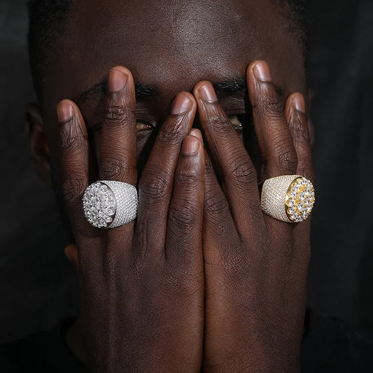 Iced Out Moissanite Dome Ring for Men, image 5