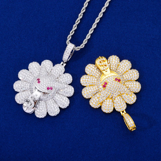 Iced Out Ghost Flower Pendant for Men, image 5
