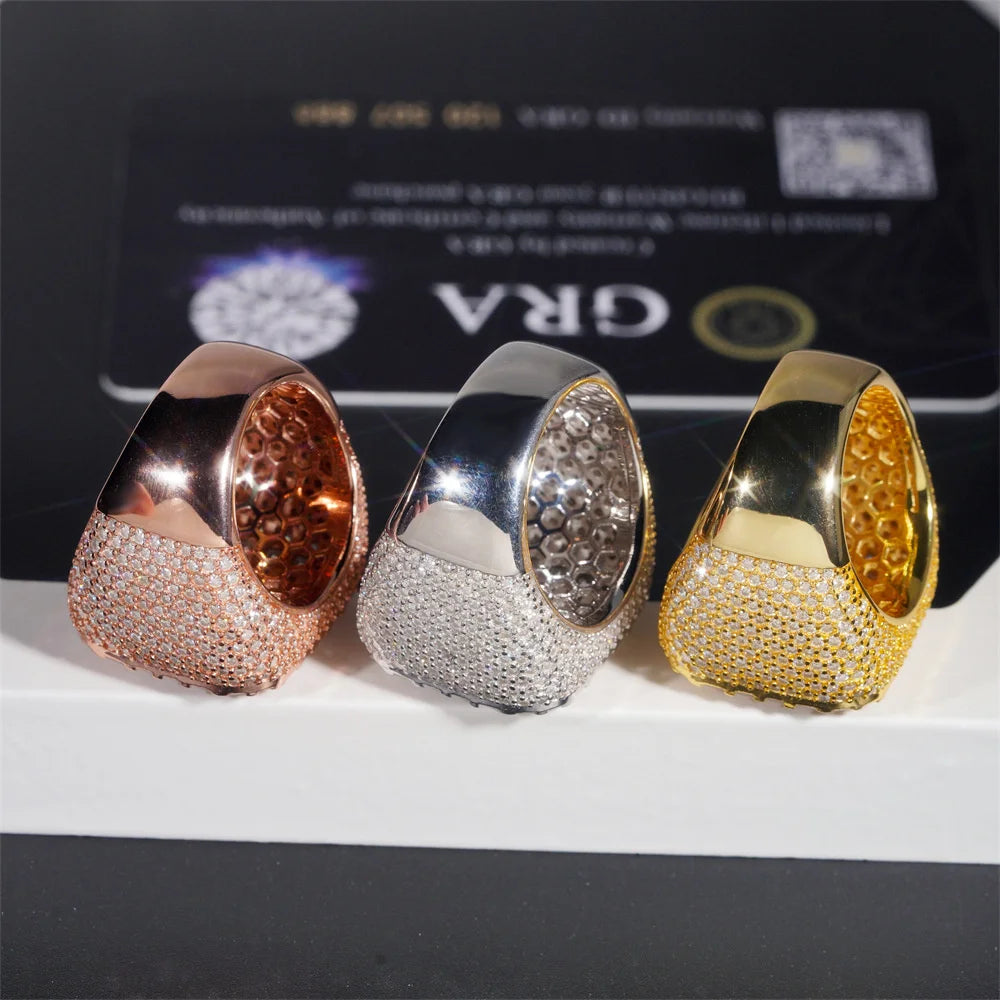 Iced Out Square Signet Ring for Men, image 5