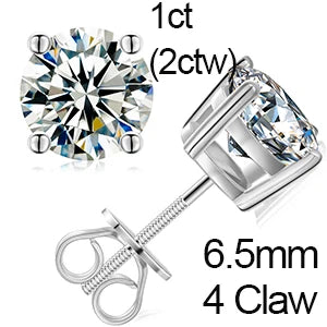 Round or Square Cut Moissanite Stud Earrings, image 13