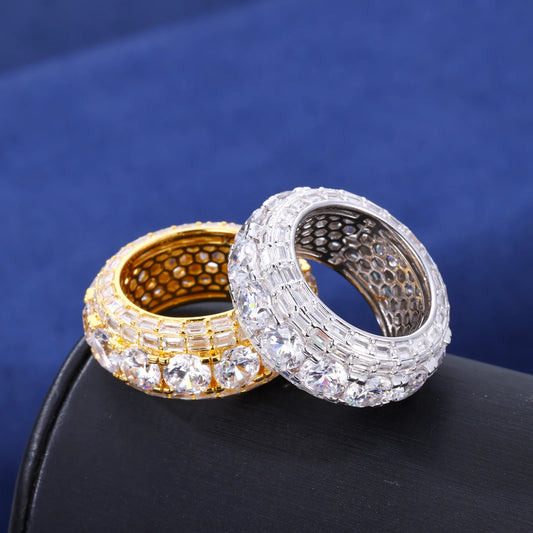 Iced Out Moissanite or Cubic Zirconia Wide Band Ring for Men, image 4