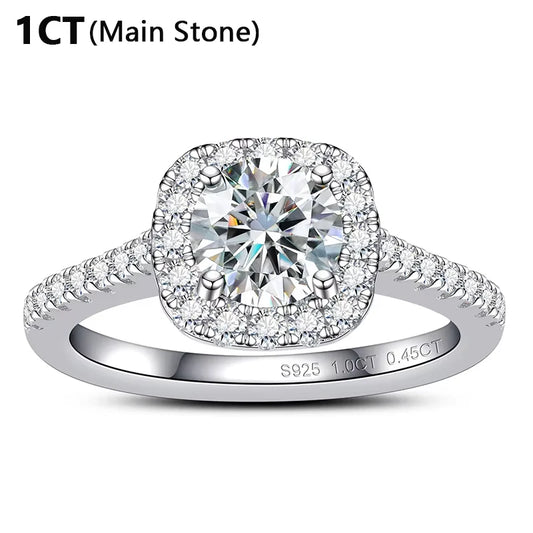 6.5mm 1ct Moissanite Halo Engagement Ring, image 6