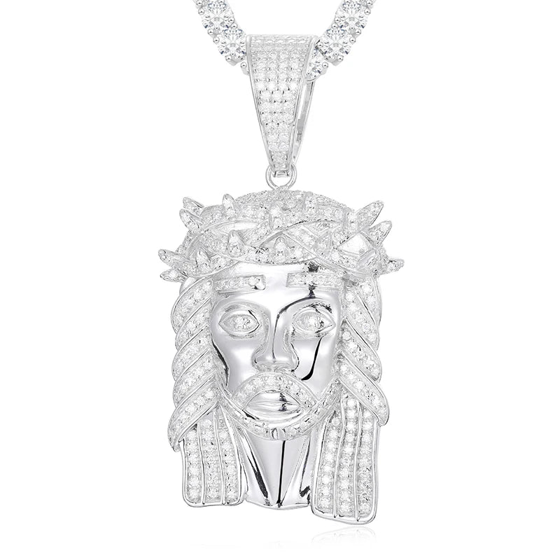 Iced Out Jesus Head Pendant for Men